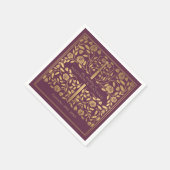 Mauve Royal middeleeuwse gouden zwaard bruiloft Servet (Hoek)