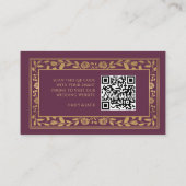 Mauve Royal Sword Wedding Website RSVP QR Code Informatiekaartje (Achterkant)