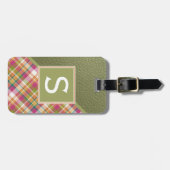 Mauve Roze Appel Groen Classy Eenvoudig Plakt Patr Bagagelabel (Voorkant horizontaal)