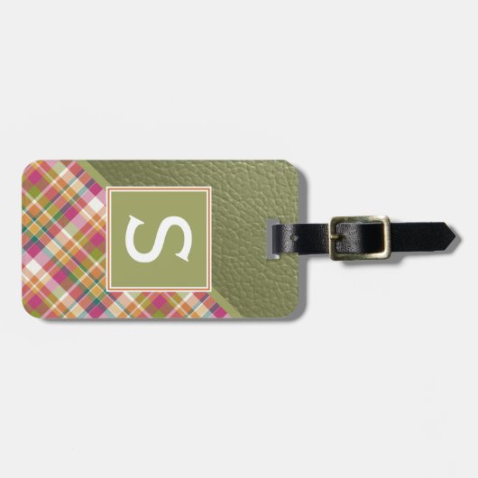 Mauve Roze Appel Groen Classy Eenvoudig Plakt Patr Bagagelabel (Voorkant horizontaal)
