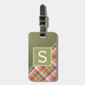 Mauve Roze Appel Groen Classy Eenvoudig Plakt Patr Bagagelabel (Voorkant verticaal)