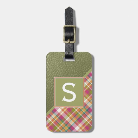 Mauve Roze Appel Groen Classy Eenvoudig Plakt Patr Bagagelabel (Voorkant verticaal)