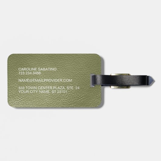 Mauve Roze Appel Groen Classy Eenvoudig Plakt Patr Bagagelabel (Achterkant horizontaal)