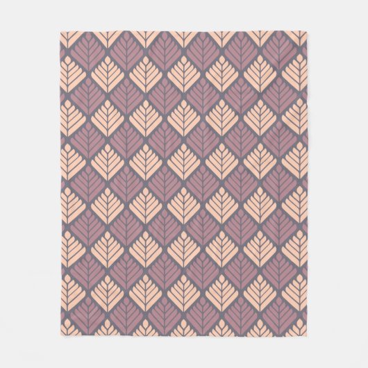 Mauve roze blad bloemblaadje geometrisch botanisch fleece deken (Voorkant)