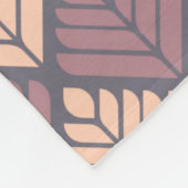 Mauve roze blad bloemblaadje geometrisch botanisch fleece deken (Hoek)
