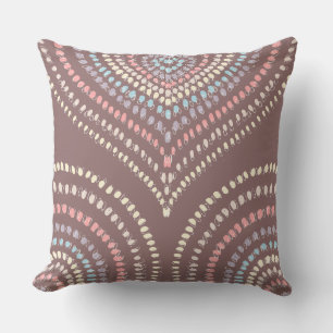 mauve roze blauw Concentric Hearts Regenboog Kussen