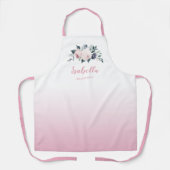 Mauve roze bloemen gepersonaliseerde bruidsmeisje schort (Voorkant)