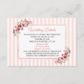 Mauve Roze Bloemen Trouw Detailkaart Informatiekaartje (Voorkant)