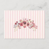 Mauve Roze Bloemen Trouw Detailkaart Informatiekaartje (Achterkant)