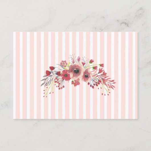 Mauve Roze Bloemen Trouw Detailkaart Informatiekaartje (Achterkant)