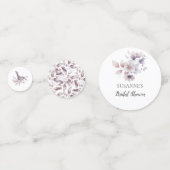 Mauve Roze Bloemige Botanische Bruidsdouche Confetti (Voorkanten)