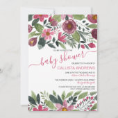 Mauve Roze Bos Waterverf Bloemenkraam Baby Shower Kaart (Voorkant)