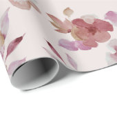 Mauve Roze Elegante Bloemrijke Chic Meisjes Baby S Cadeaupapier (Rol Hoek)