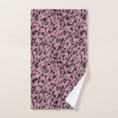 Mauve roze en houtskool Camo abstract Bad Handdoek (Handdoek)