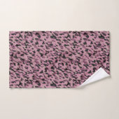 Mauve roze en houtskool Camo abstract Bad Handdoek (Handdoek)