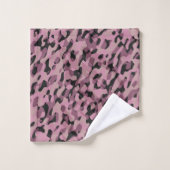Mauve roze en houtskool Camo abstract Bad Handdoek (Wasdoekje)