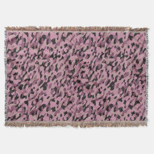 Mauve roze en houtskool Camo abstract Deken