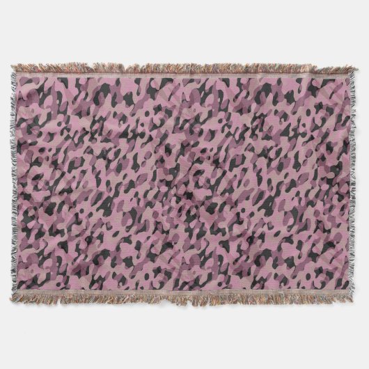 Mauve roze en houtskool Camo abstract Deken (Voorkant)