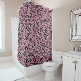 Mauve roze en houtskool Camo abstract Douchegordijn