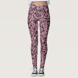 Mauve roze en houtskool Camo abstract Leggings