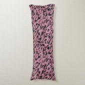 Mauve roze en houtskool Camo abstract Lichaamskussen (Voorkant Verticaal)