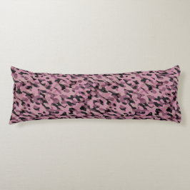 Mauve roze en houtskool Camo abstract Lichaamskussen