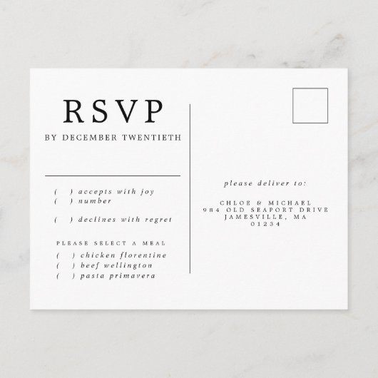 Mauve Roze en Paarse Bloemen DIY Bruiloft Reactie Uitnodiging Briefkaart (Achterkant)