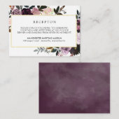 Mauve Roze en Paarse Floral bruiloft receptie Informatiekaartje (Voorkant / Achterkant)