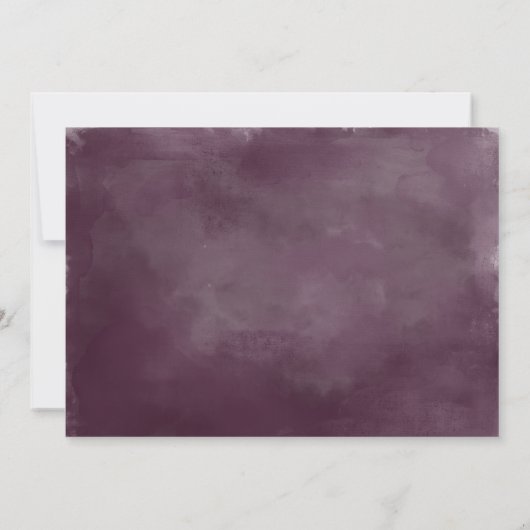 Mauve Roze en Paarse Pruim Bloemige Bruiloft Kaart (Achterkant)