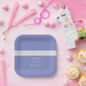 Mauve roze en wit papieren bordje (Feest)