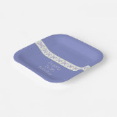 Mauve roze en wit papieren bordje (Gebogen)