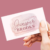 Mauve Roze Glitter Social Media QR Code Visitekaartje