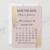 Mauve roze goud penseelstreken kalender opslaan save the date (Voorkant)