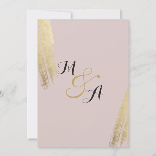Mauve roze goud penseelstreken kalender opslaan save the date (Achterkant)