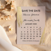 Mauve roze goud penseelstreken kalender opslaan save the date