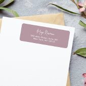 MAUVE ROZE HANDTEKENING MONOGRAM NAAM ETIKET