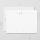 MAUVE ROZE HANDTEKENING MONOGRAM NAAM NOTITIEKAARTJE (Voorkant)