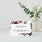 Mauve Roze Paarse Bloemen Bruiloft Accommodatie Informatiekaartje (Staand voorkant)