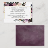 Mauve Roze Paarse Bloemen Bruiloft Accommodatie Informatiekaartje (Voorkant / Achterkant)