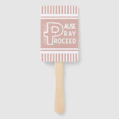 mauve roze pause Pray Proceit Christelijk Handwaaier (Achterkant)