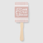 mauve roze pause Pray Proceit Christelijk Handwaaier (Voorkant)