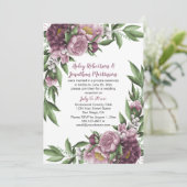 Mauve Roze Pioenrozen Groene Achtergrond Ontvangst Kaart (Staand voorkant)