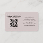 Mauve Roze QR Code  Visitekaartje (Voorkant)