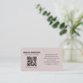 Mauve Roze QR Code  Visitekaartje (Staand voorkant)