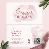 Mauve Roze Sociale Media QR Code Glitter Visitekaartje
