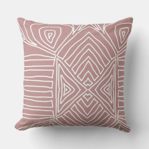 mauve roze tribal maze mud cloth African Kussen