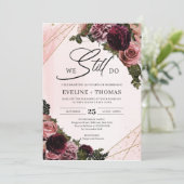 Mauve rozen bloemen blush Bourgogne nog steeds. Kaart (Staand voorkant)