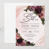 Mauve rozen bloemen blush Bourgogne nog steeds. Kaart (Voorkant / Achterkant)