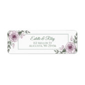 Mauve Rozen Elegant Floral Etiket (Voorkant)
