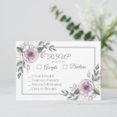 Mauve Rozen Elegant Floral Wedding RSVP (Staand voorkant)